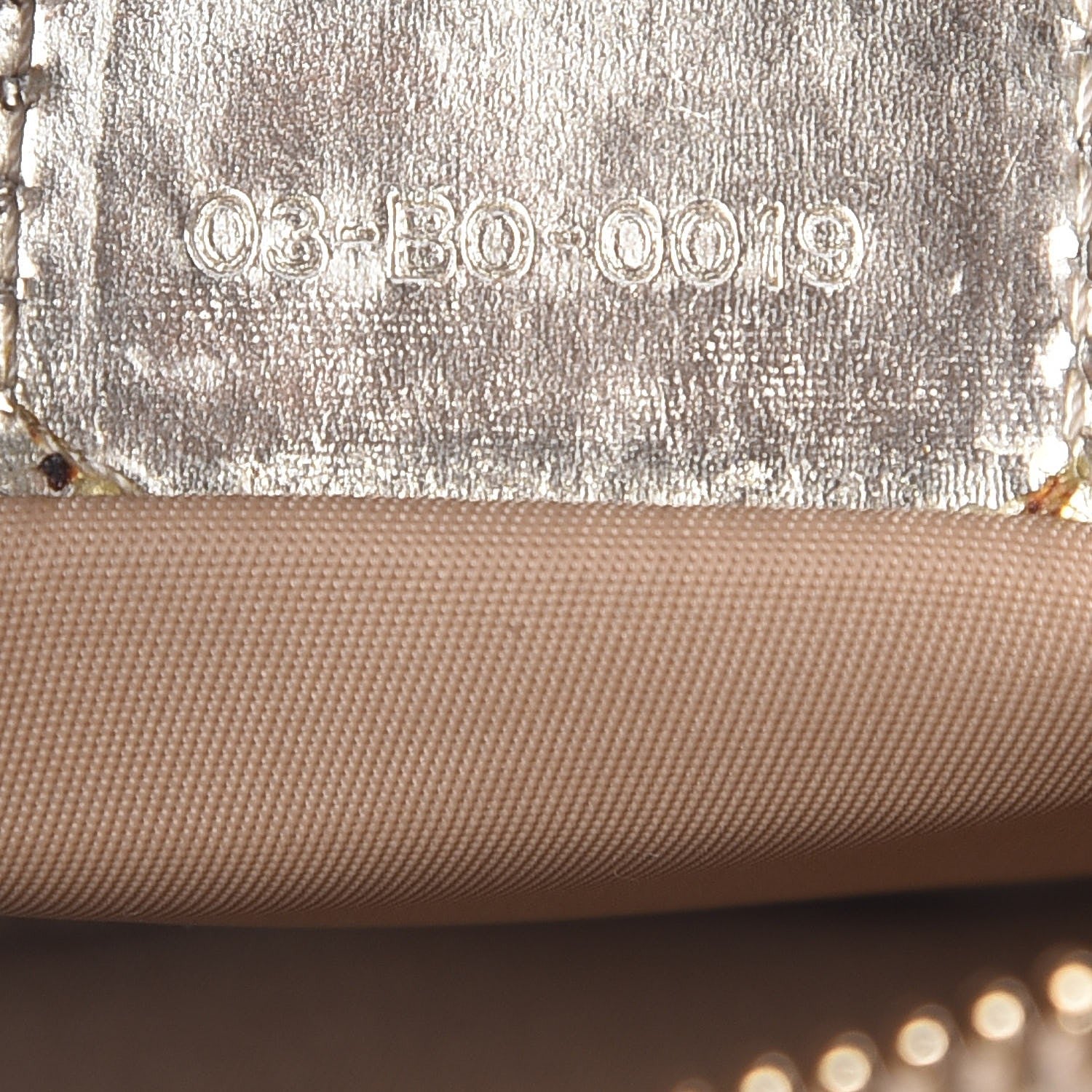Christian Dior Metallic Patent Monogram Shoulder Bag Light Gold 7 of 7