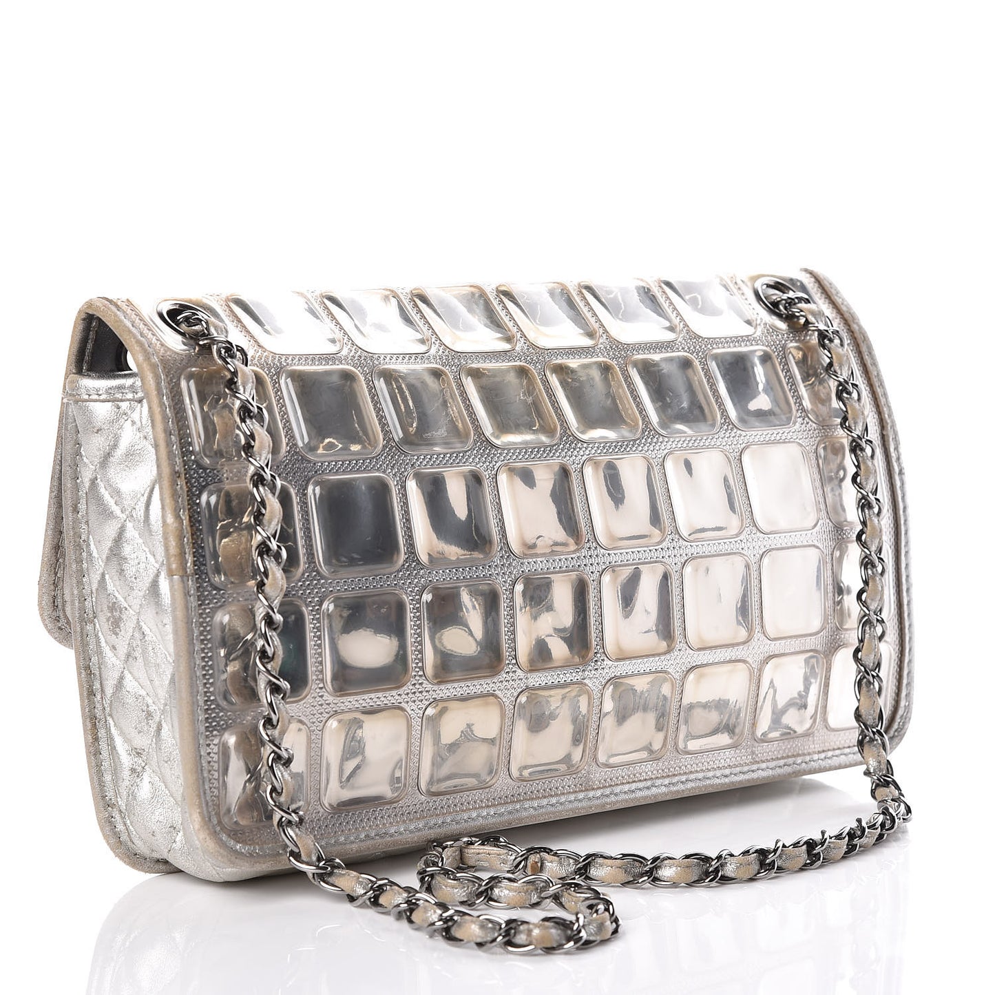 Vinyl Large Ice Cube Flap Silver