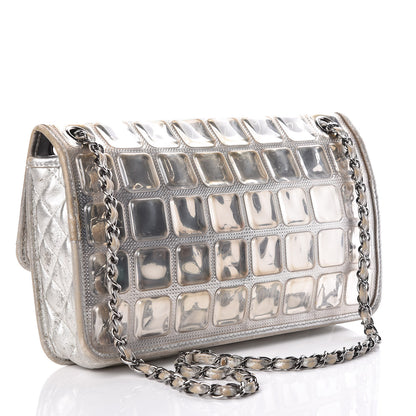 Chanel Vinyl Large Ice Cube Flap Silver 3 of 15