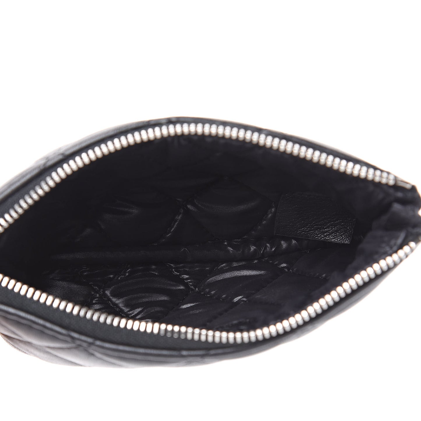 Lambskin Quilted Small Cosmetic Case Black