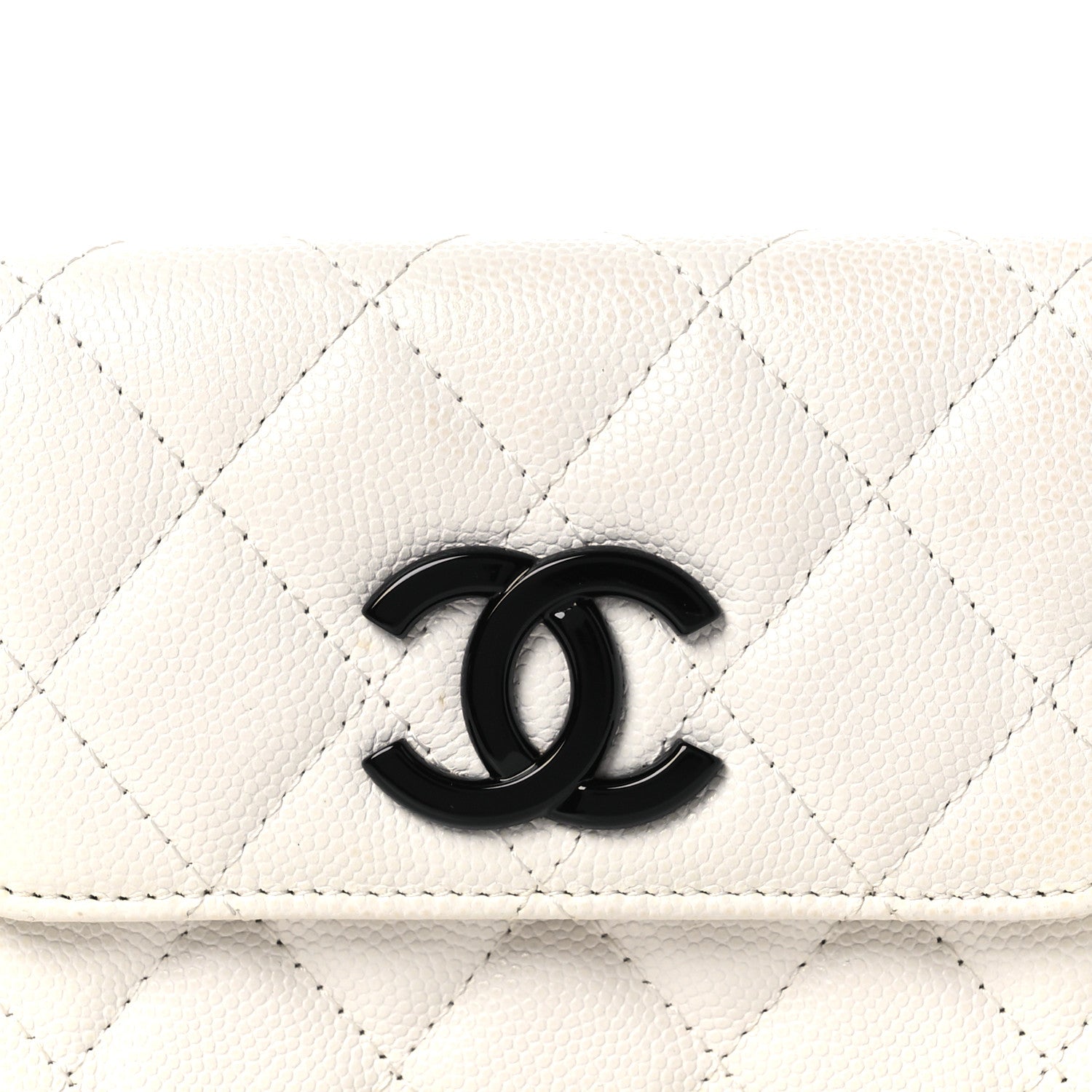 Chanel Caviar Quilted My Everything Belt Flap Card Holder White 9 of 12