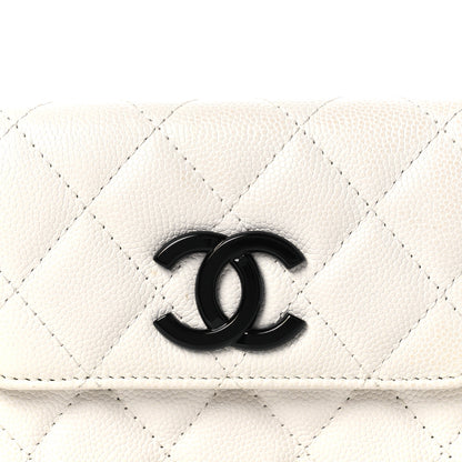Chanel Caviar Quilted My Everything Belt Flap Card Holder White 9 of 12