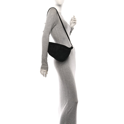 The Row Suede Small Slouchy Banana Bag Black 2 of 9