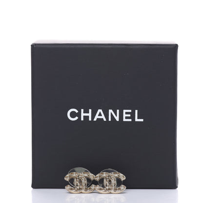 Chanel Tweed Effect CC Earrings Gold 6 of 6
