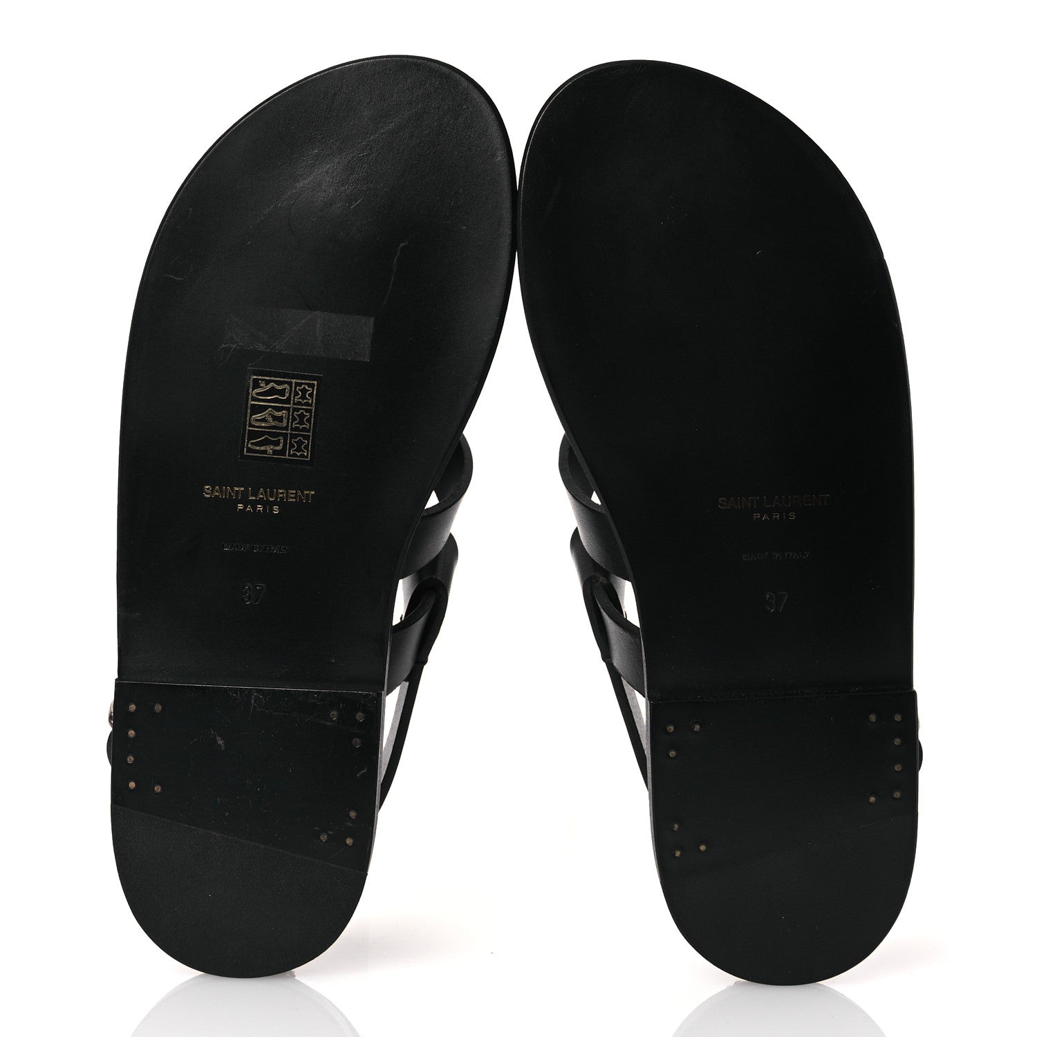 Saint Laurent Calfskin Pepe 05 Sandals 37 Black 7 of 13