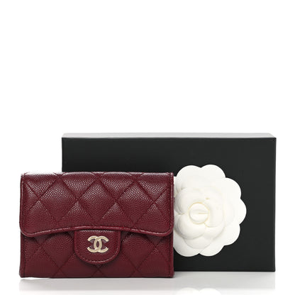 Chanel Caviar Quilted Flap Card Holder Wallet Burgundy 9 of 9