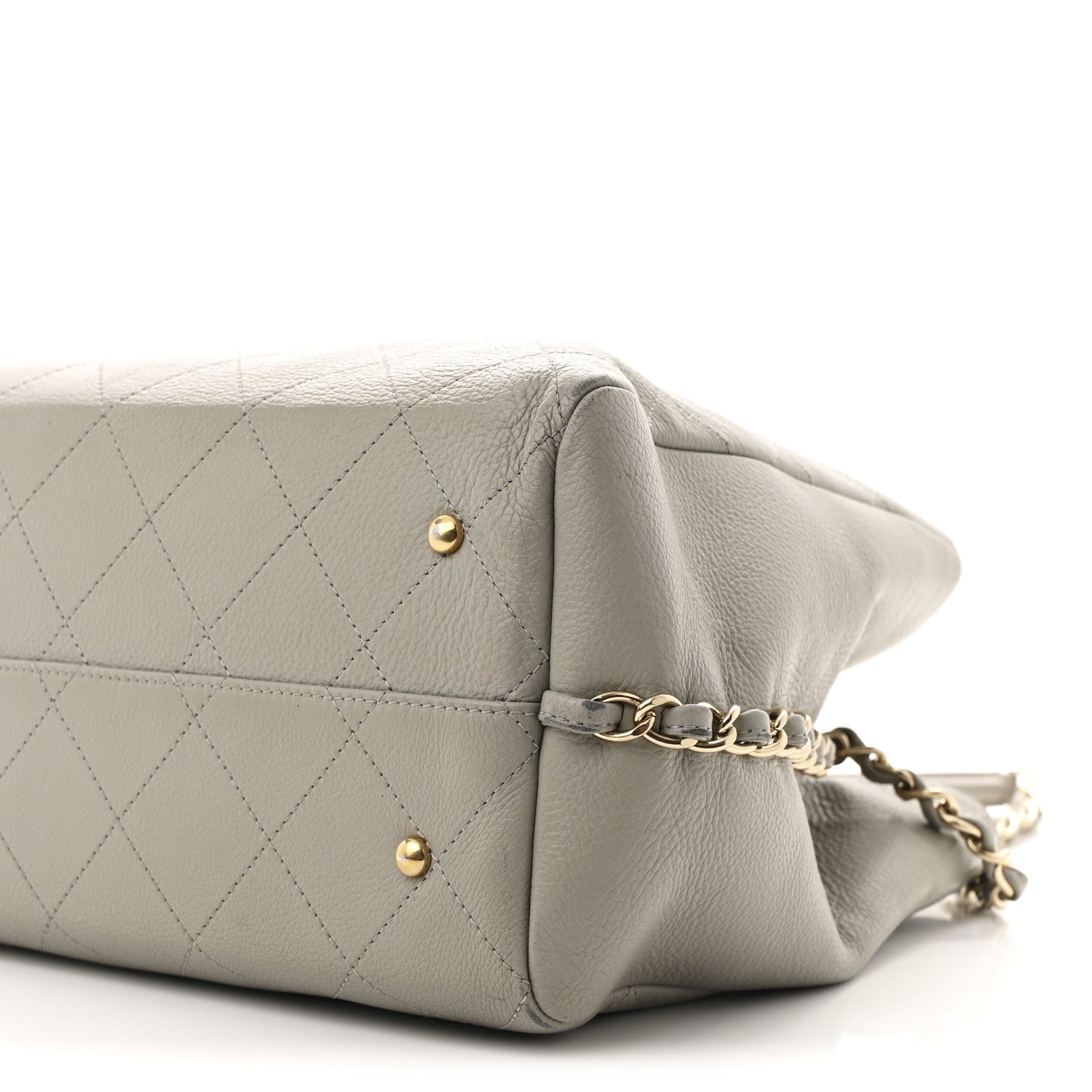Chanel Bullskin Stitched Large Shopping Bag Grey 10 of 11