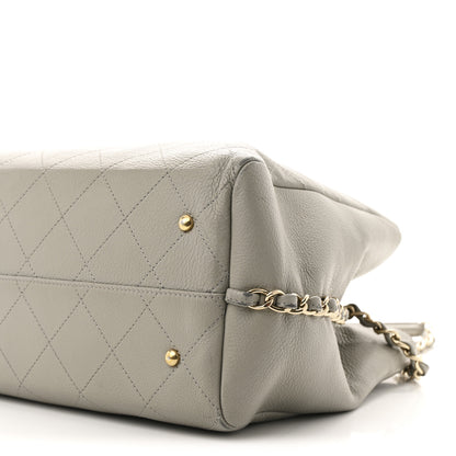Chanel Bullskin Stitched Large Shopping Bag Grey 10 of 11