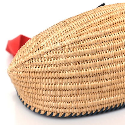 Hermes Swift Wicker Picnic Fishing Bag Bleu de Prusse 7 of 9