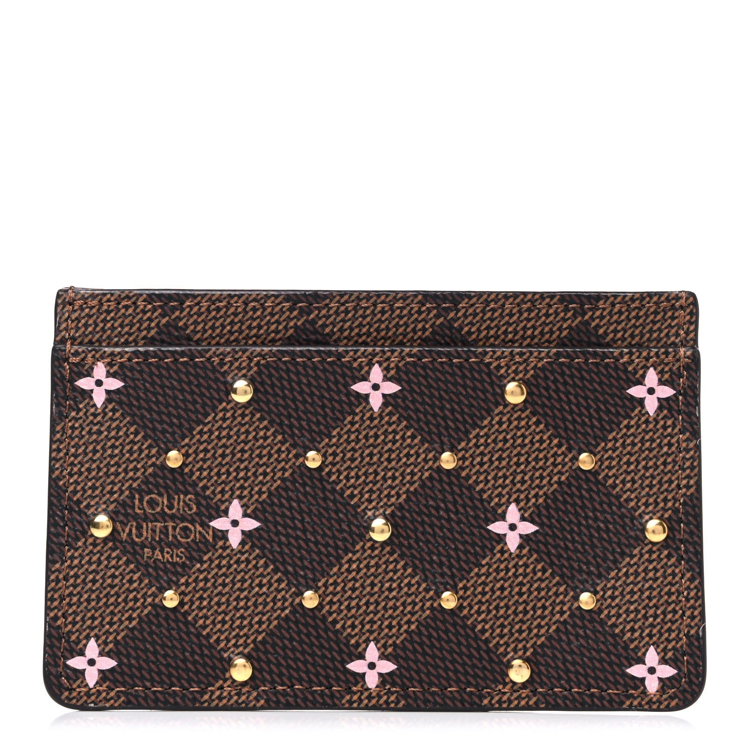 Louis Vuitton Damier Ebene Studded Card Holder 1 of 7