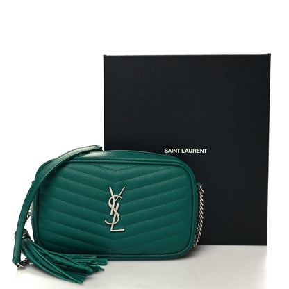 Saint Laurent Grain De Poudre Matelasse Monogram Mini Lou Camera Bag Green Field 11 of 11
