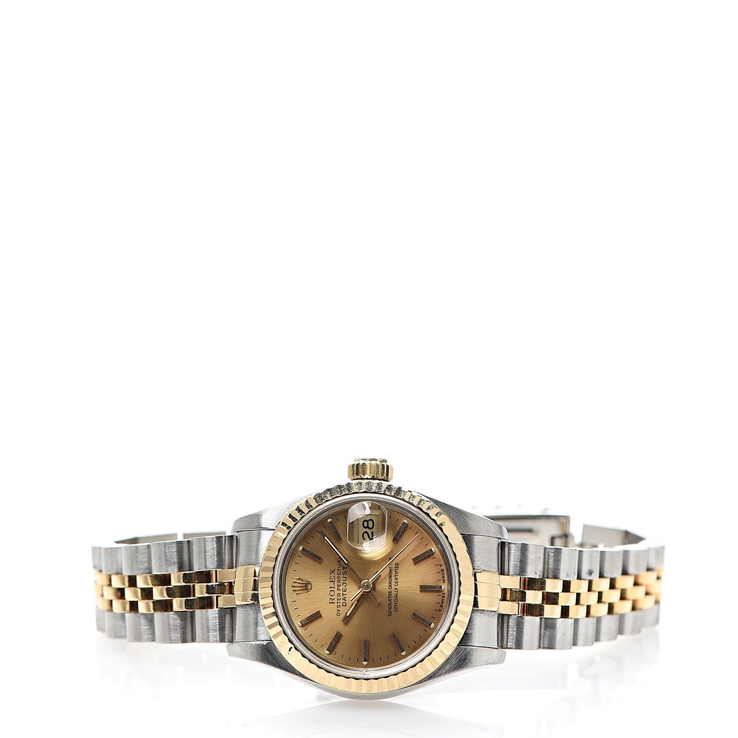 Stainless Steel 18K Yellow Gold 26mm Oyster Perpetual Datejust Watch Champagne 69173