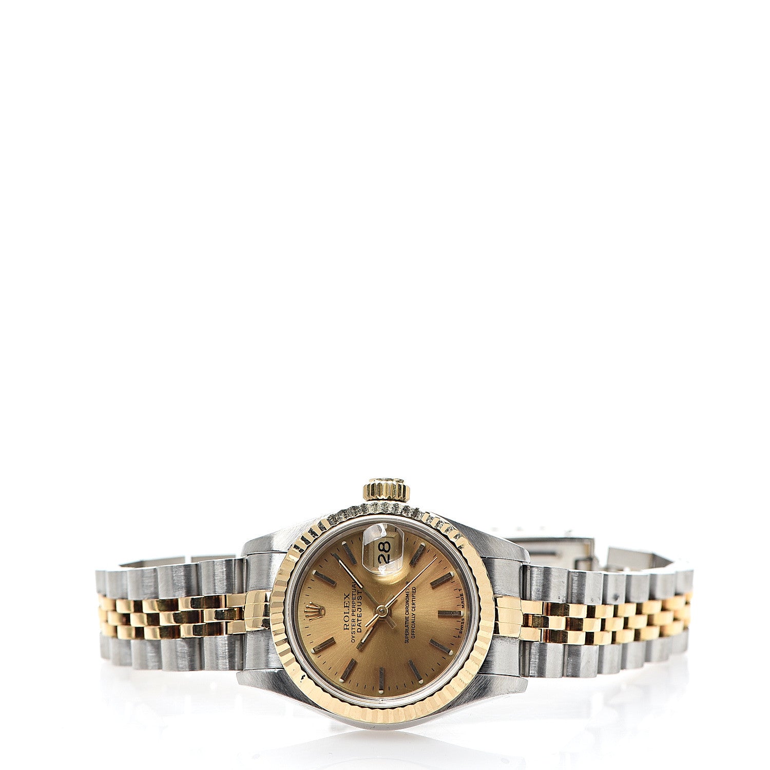 Rolex Stainless Steel 18K Yellow Gold 26mm Oyster Perpetual Datejust Watch Champagne 69173 2 of 5