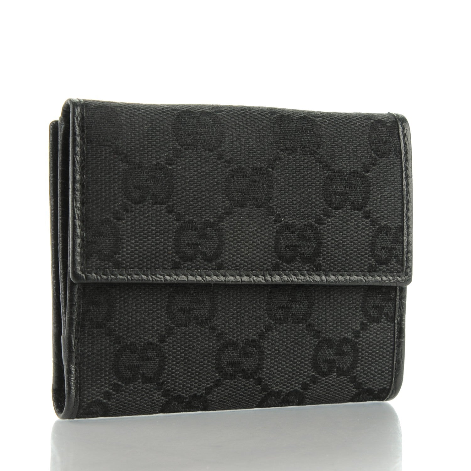 Gucci Monogram Glam French Flap Wallet Black 3 of 7