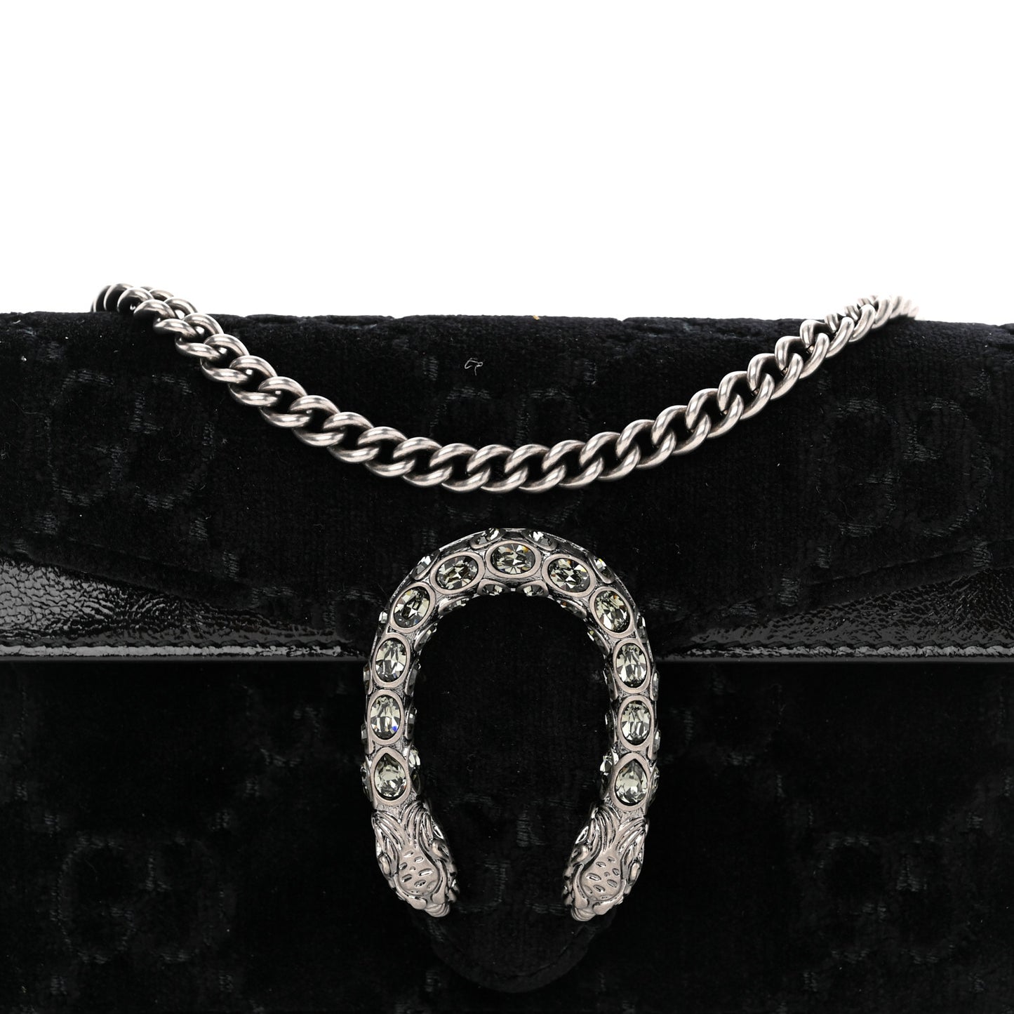 Velvet GG Monogram Super Mini Dionysus Shoulder Bag Black