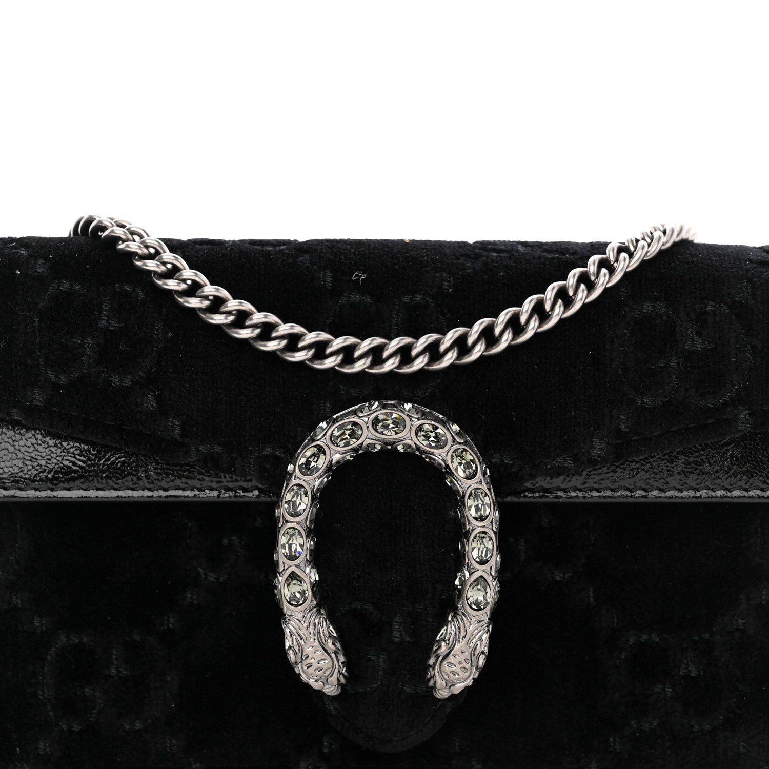 Gucci Velvet GG Monogram Super Mini Dionysus Shoulder Bag Black 7 of 10
