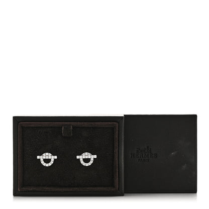 Hermes 18K White Gold Diamond Finesse Earrings 5 of 5
