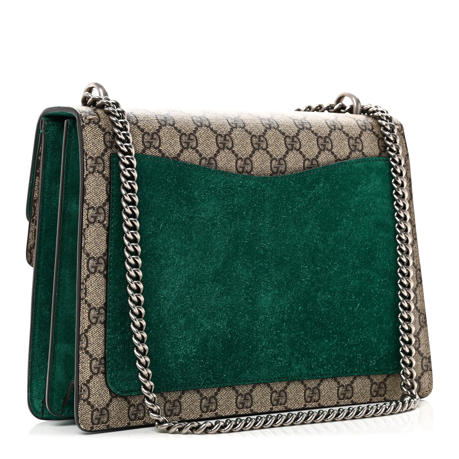 Gucci GG Supreme Monogram Embroidered Medium Dionysus Shoulder Bag Emerald 3 of 11