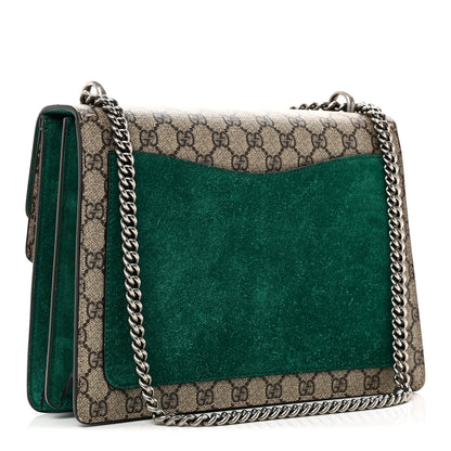 Gucci GG Supreme Monogram Embroidered Medium Dionysus Shoulder Bag Emerald 3 of 11