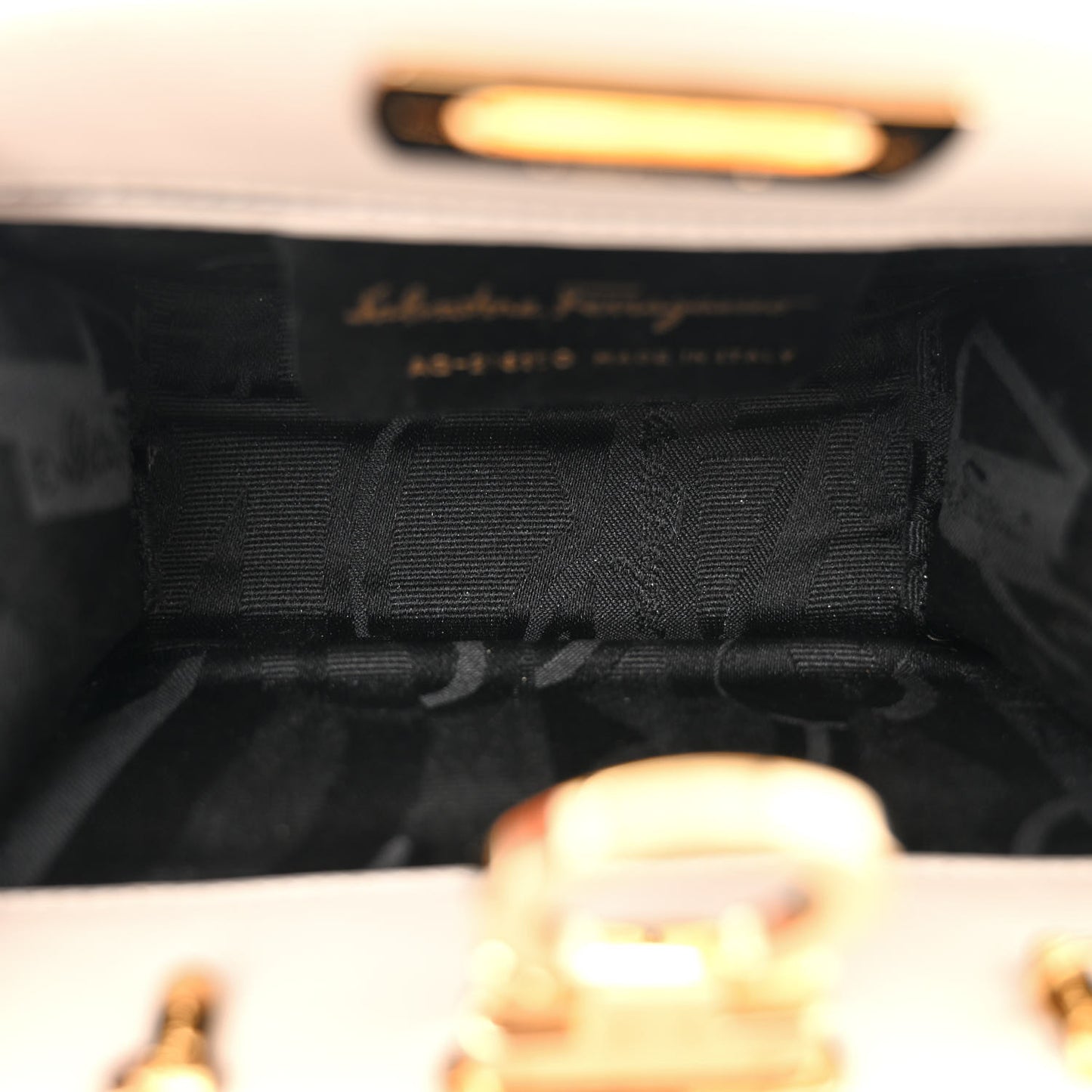 Calfskin Gancini Mini Chain Crossbody Ivory