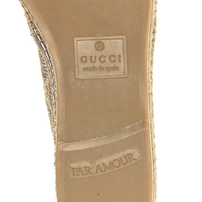 Gucci Lame Nappa GG Monogram Espadrilles 39.5 Silver Beige 6 of 9