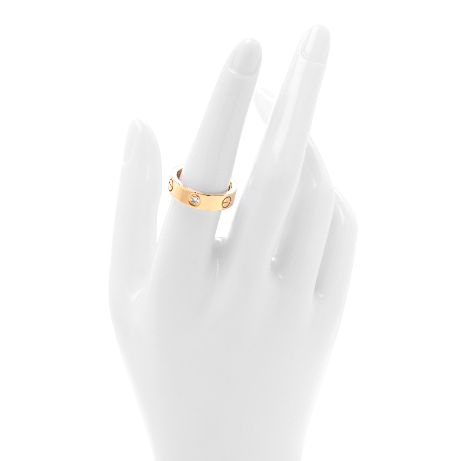 Cartier 18K Yellow Gold 3 Diamond 5.5mm LOVE Ring 55 7.25 2 of 5