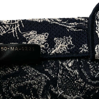 Christian Dior Canvas Embroidered Medium Dioriviera Toile De Jouy Reverse Book Tote Blue 6 of 9