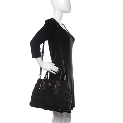 Prada Tessuto Nylon Gaufre Tote Black 2 of 9
