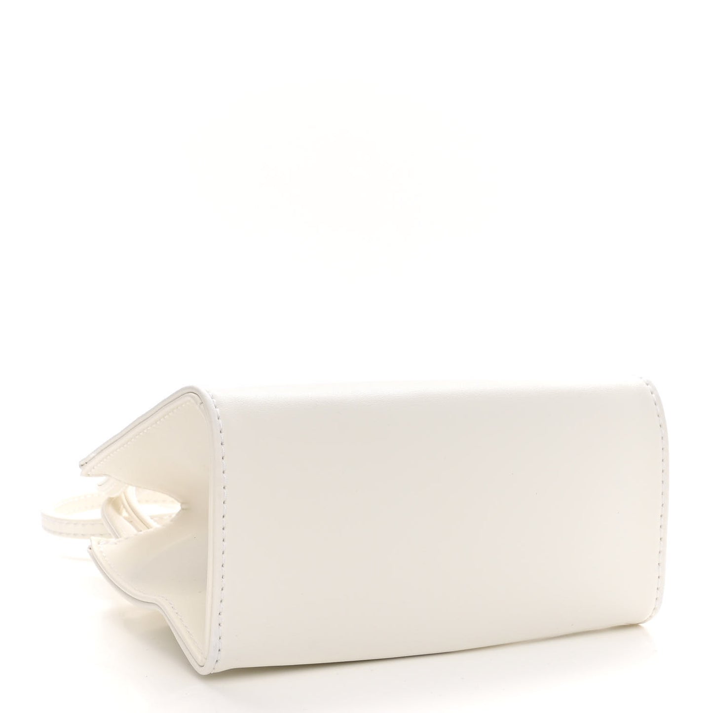 Vegan Leather Small Shopping Bag White