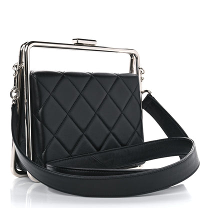 Chanel Quilted Lambskin Metal Bar Clutch Bag Black 3 of 11
