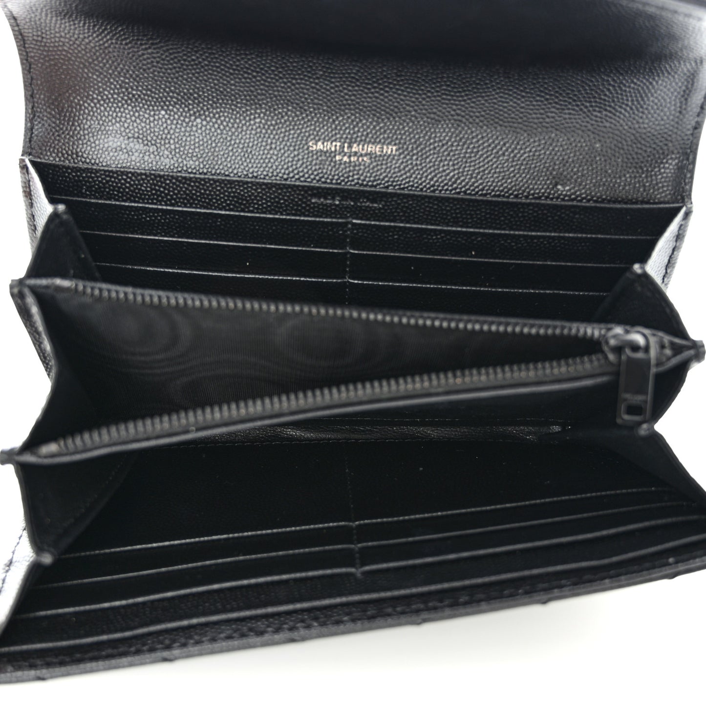 Grain De Poudre Matelasse Chevron Monogram Flap Wallet Black