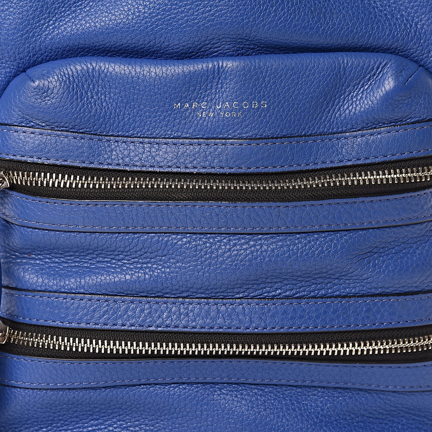 Pebbled Calfskin Biker Backpack Blue