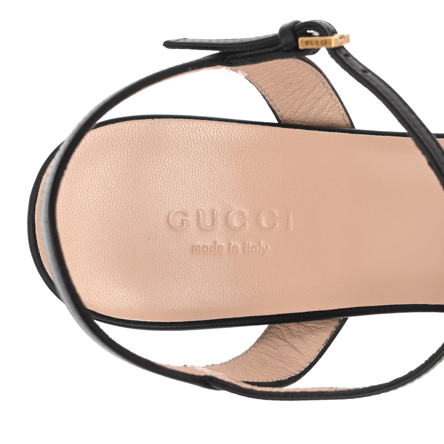 Lifford Calfskin GG Marmont Ankle Wrap 105mm Sandals 38 Black