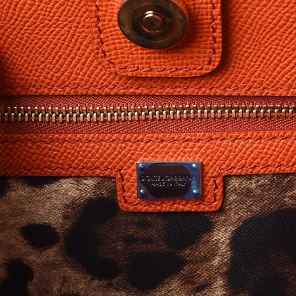 Dolce & Gabbana Dauphine Miss Sicily Double Zip Satchel Orange 9 of 13