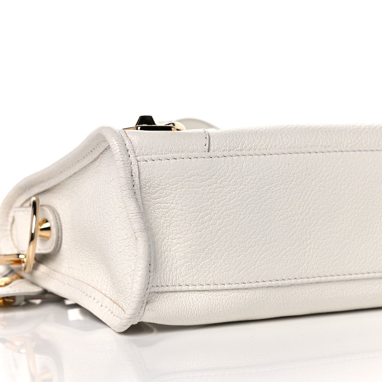 Balenciaga Chevre Gold Metallic Edge Hardware Mini City White 9 of 10