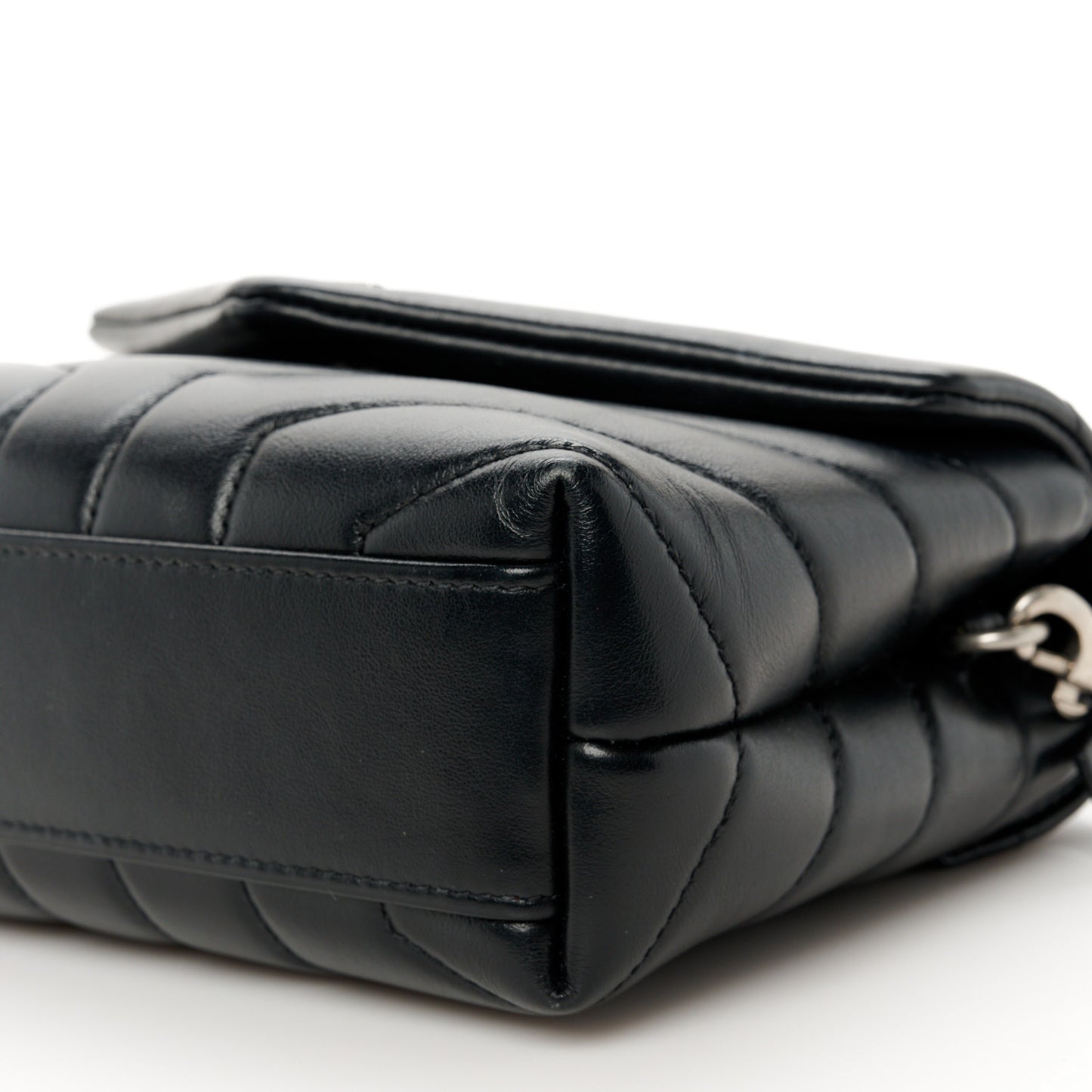 Calfskin Y Quilted Monogram Toy Loulou Crossbody Bag Black