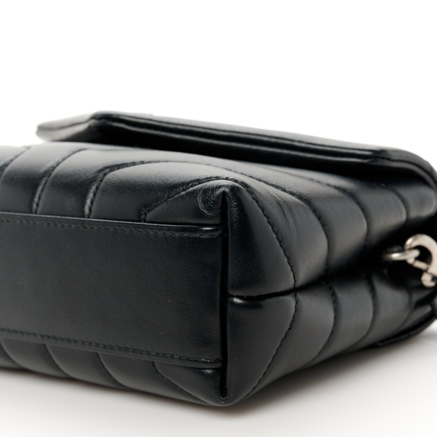 Saint Laurent Calfskin Y Quilted Monogram Toy Loulou Crossbody Bag Black 11 of 13