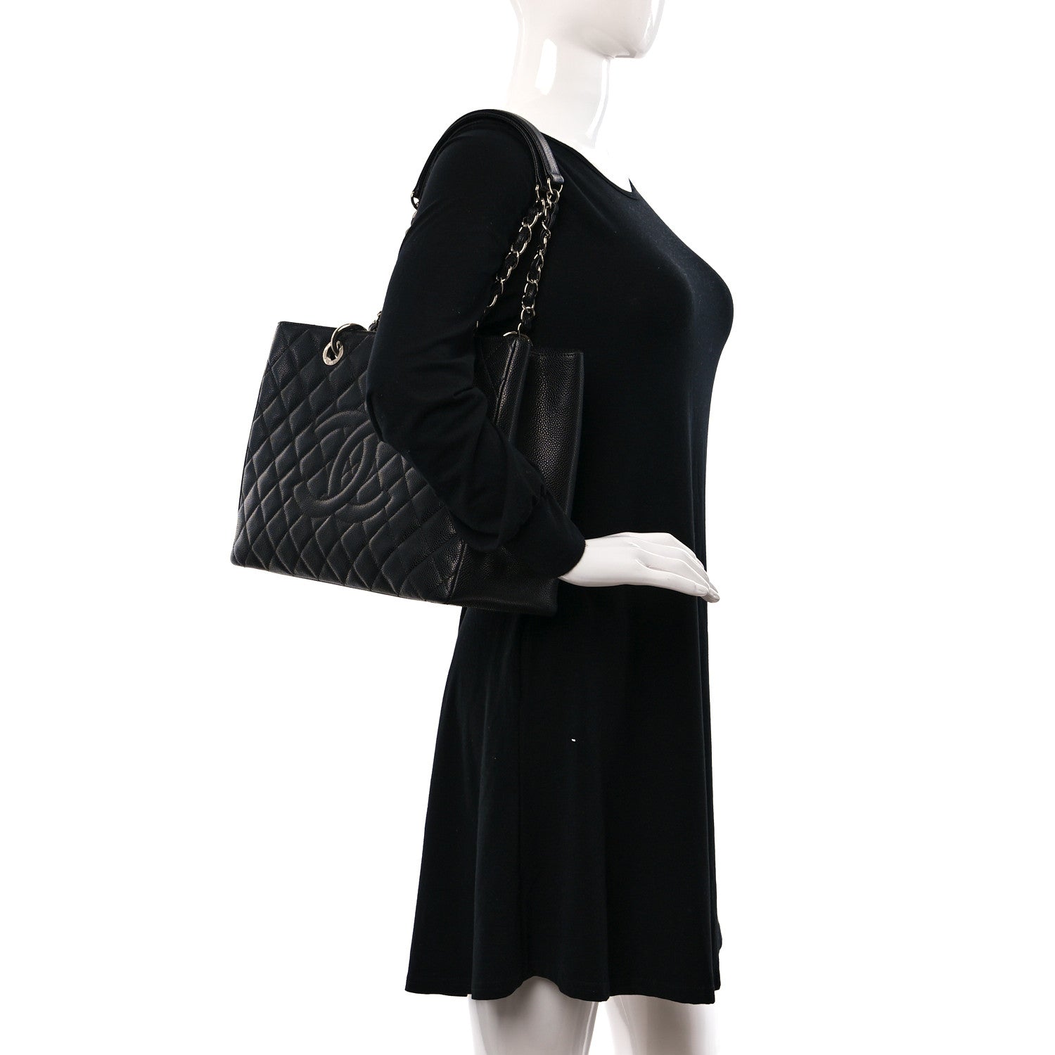 Chanel Caviar Quilted Grand Shopping Tote GST Black 2 of 11