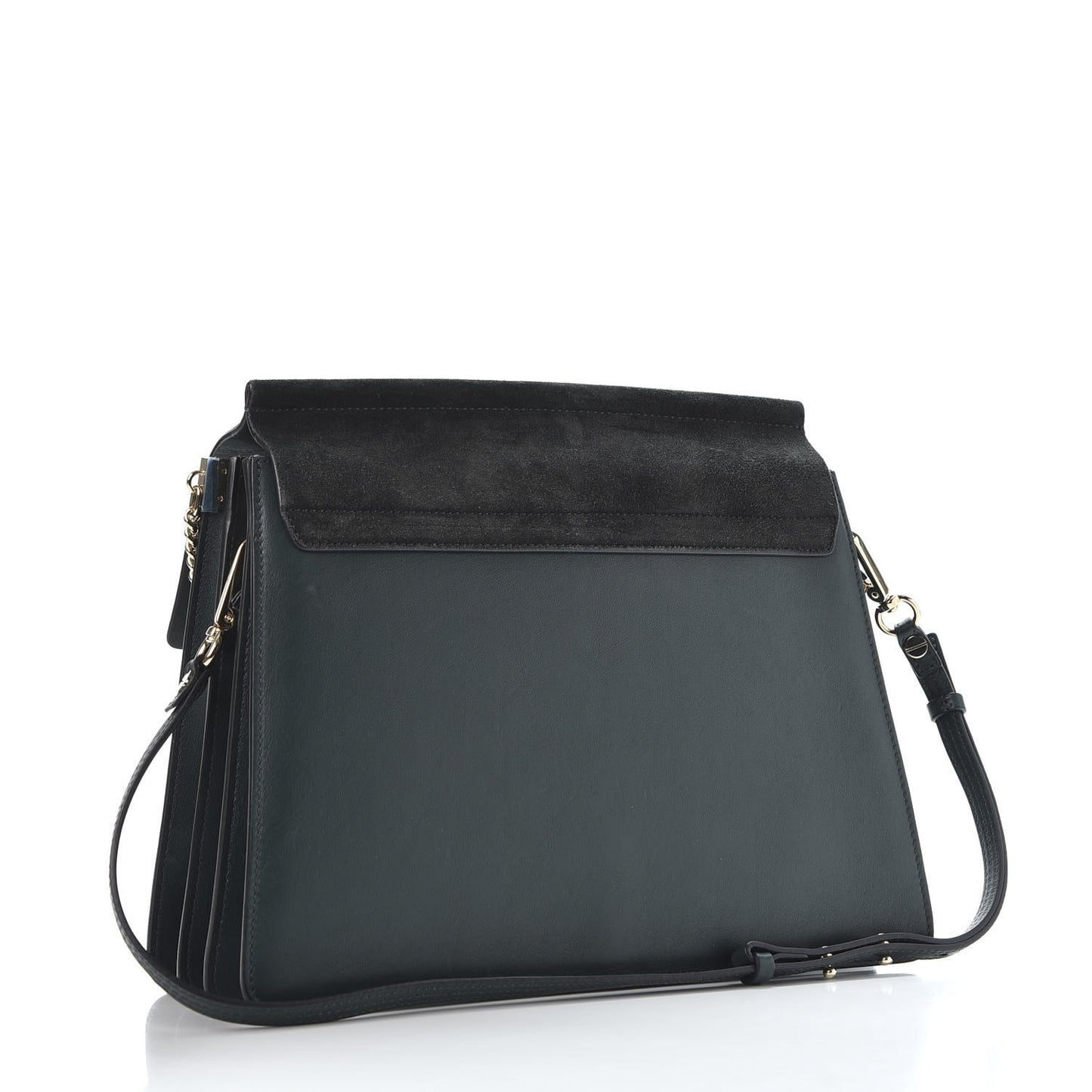 Suede Calfskin Medium Faye Shoulder Bag Intense Green