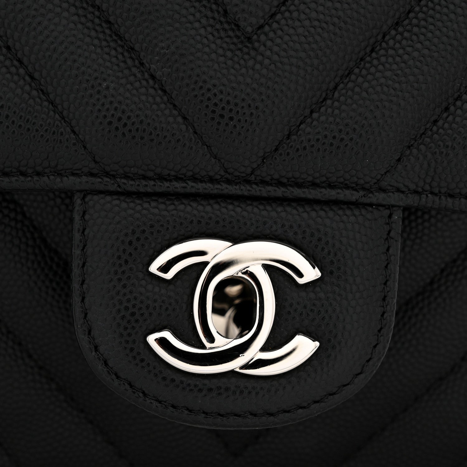Chanel Caviar Chevron Quilted Mini Rectangular Flap Black 12 of 14