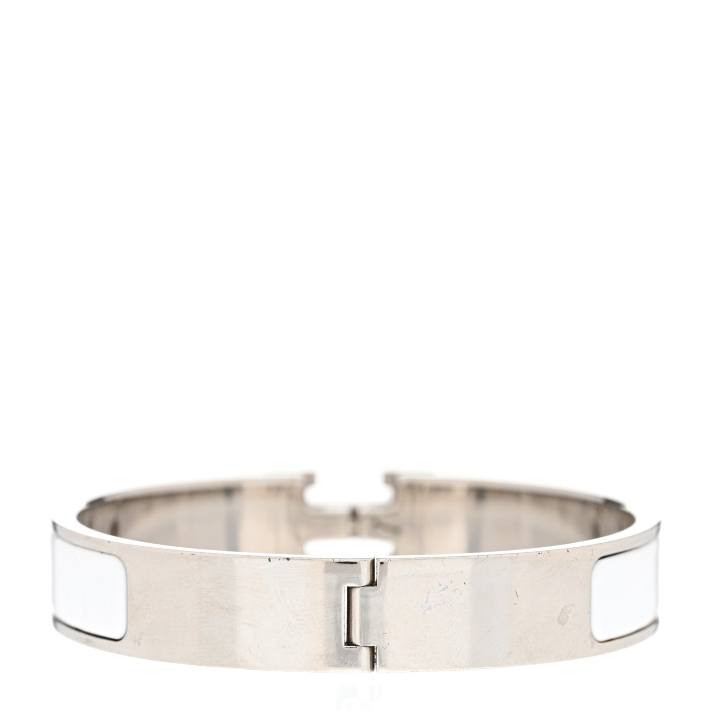 Enamel Narrow Clic Clac H Bracelet GM White