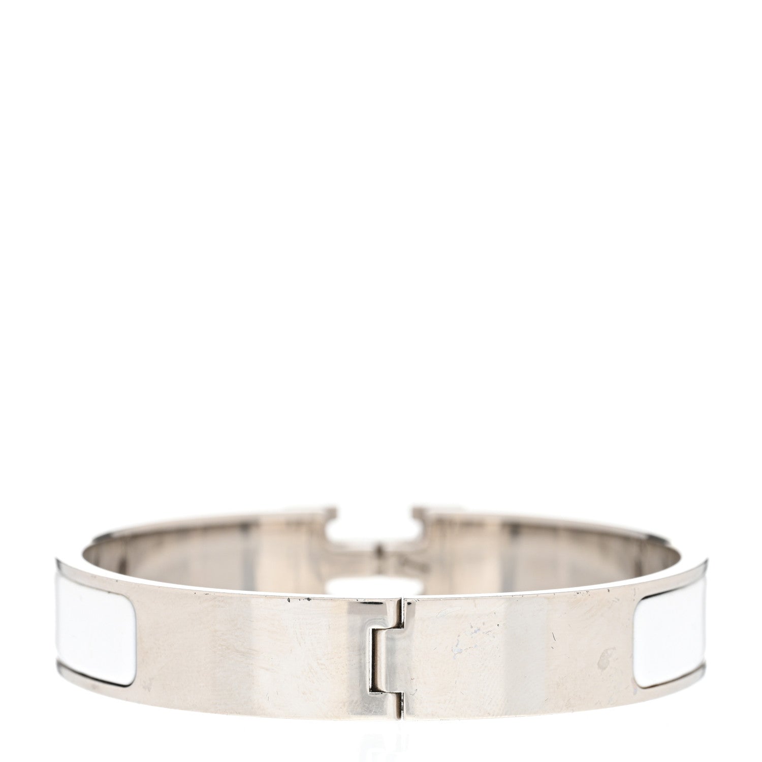 Hermes Enamel Narrow Clic Clac H Bracelet GM White 3 of 5