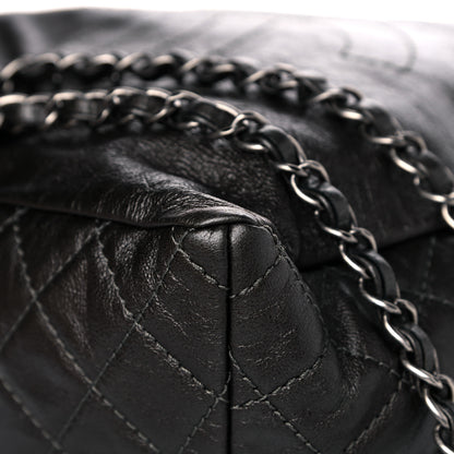 Chanel Metallic Lambskin Quilted Drawstring Backpack Dark Grey 12 of 13