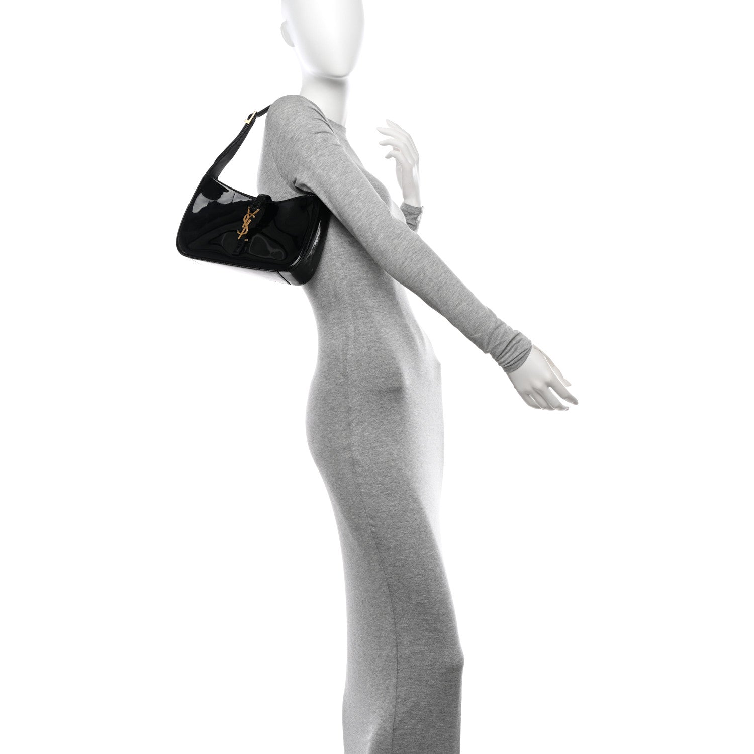 Saint Laurent Patent Le 5 A 7 Hobo Black 2 of 10
