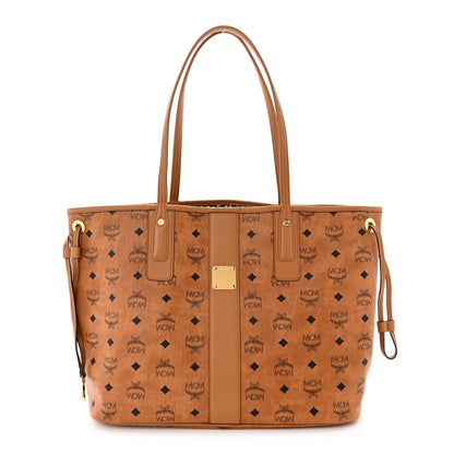 MCM Visetos Medium Liz Reversible Shopper Tote Cognac 1 of 16