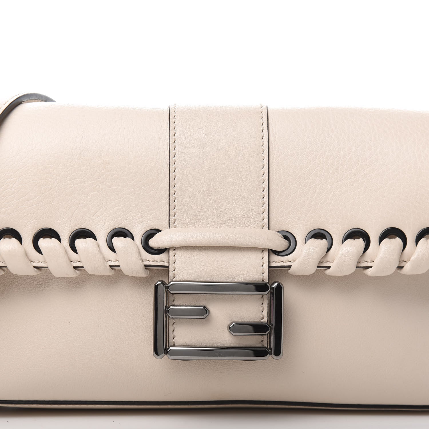 Fendi Vitello Dolce Lace Up Baguette Camelia 10 of 10