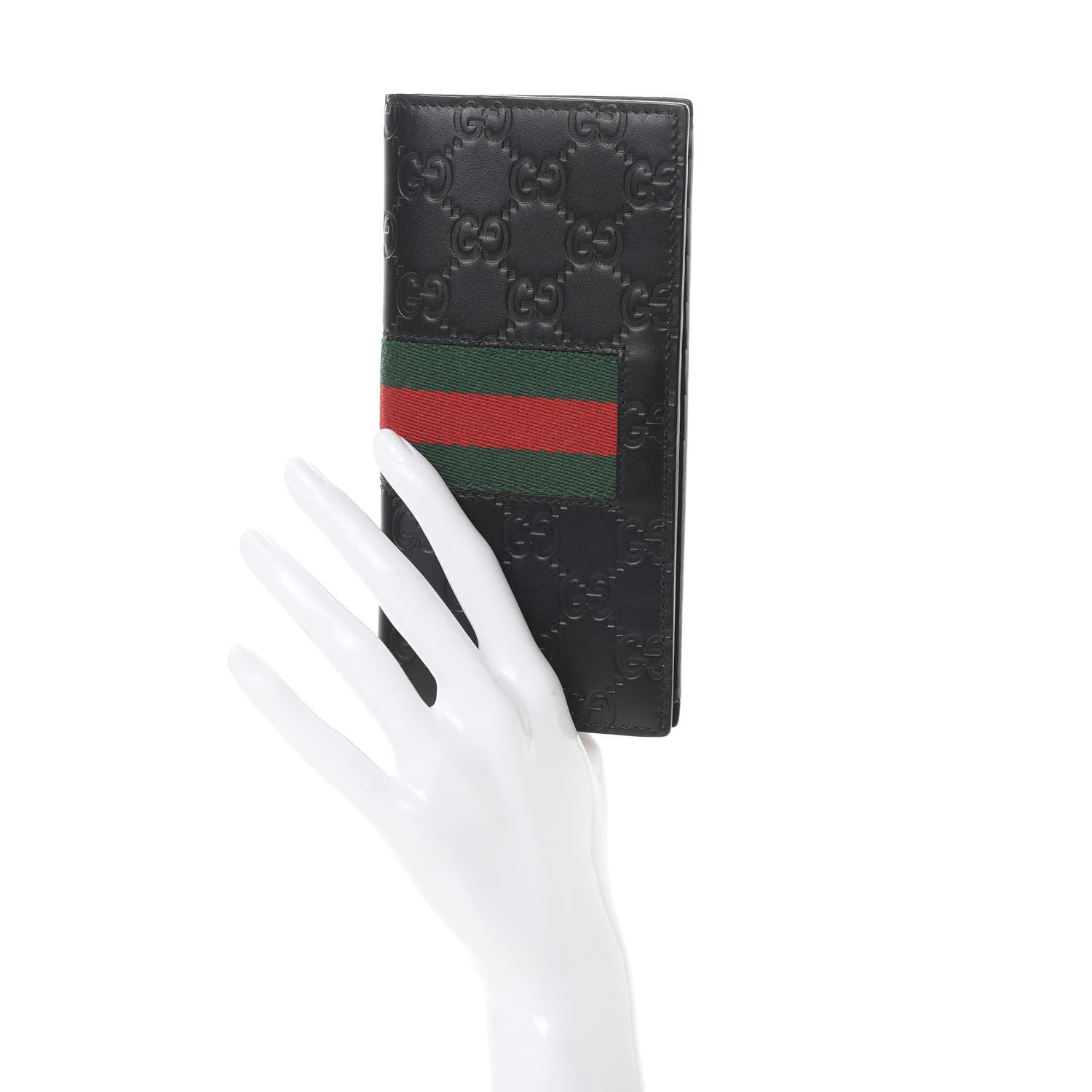 Gucci Guccissima Signature Web New Web Long Wallet Black 2 of 8