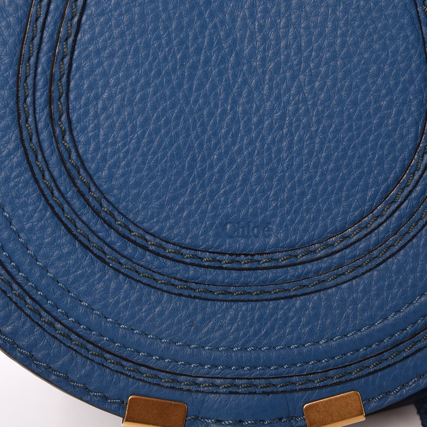 Calfskin Mini Marcie Round Crossbody Bag Royal Navy
