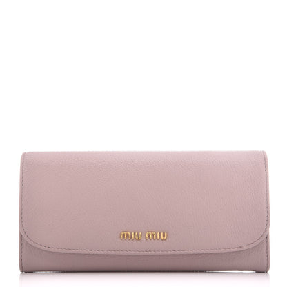 Miu Miu Goatskin Madras Flap Wallet Mughetto 1 of 9