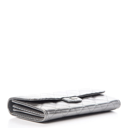 Chanel Metallic Calfskin Quilted Pixel Effect Large Flap Wallet Silver 11 of 15